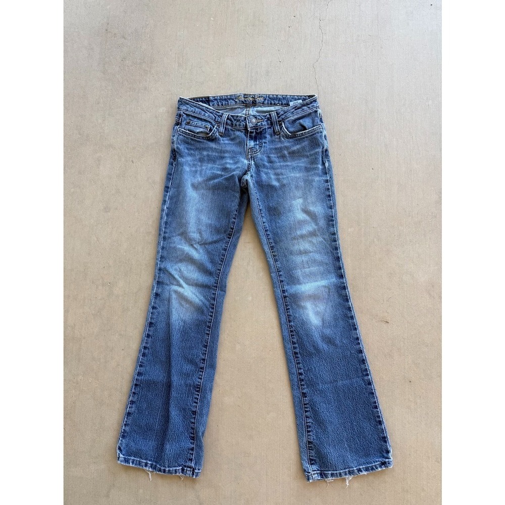 American Eagle Y2Kβ Stretch Skinny Flare Jeans Petite Distressed Denim